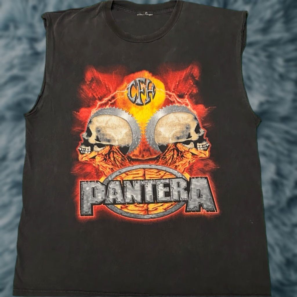Vintage VINTAGE Pantera Cowboys From Hell CFH 2000 VTG Sleeveless Band Tee Shirt XL Men Black 90s Shirt Size US XL / EU 56 / 4 - 1 Thumbnail