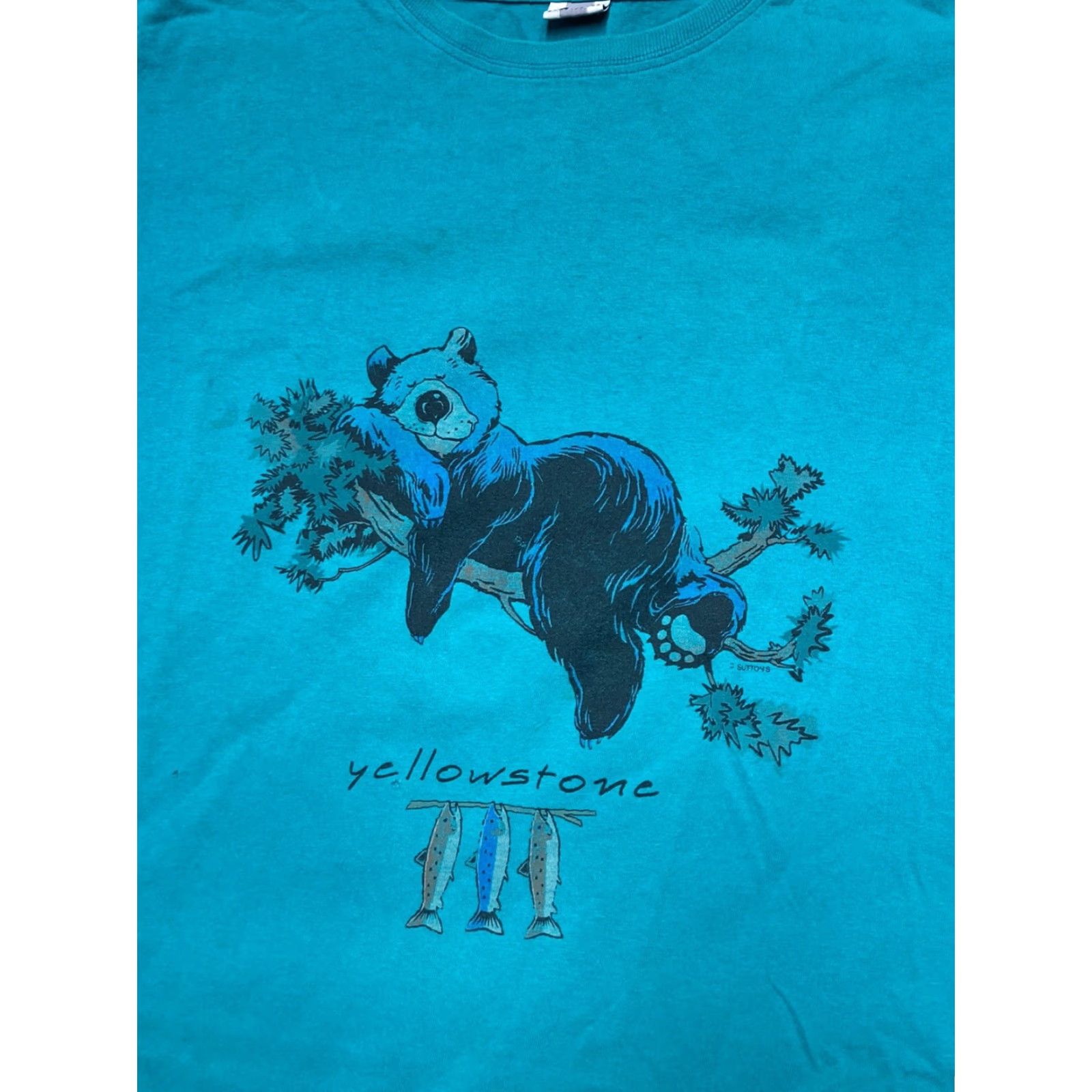 Vintage VINTAGE Yellowstone park oversized camp sleep shirt beach sleeping bear animals T-Shirt Men XL tall Blue Long Sleeve Oversized Size US XL / EU 56 / 4 - 2 Thumbnail