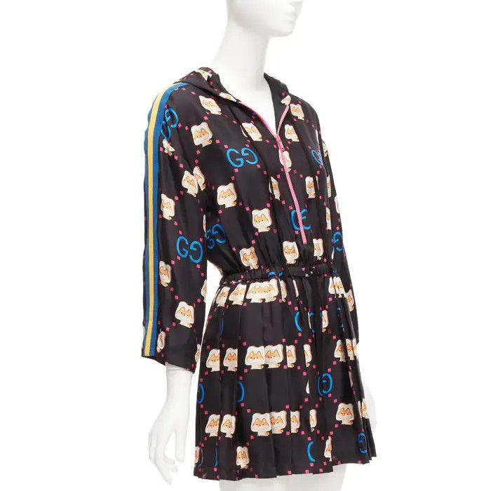 Gucci o1y0925 Hooded Pleated Mini Dress in Multicolor Size S / US 4 / IT 40 - 3 Thumbnail