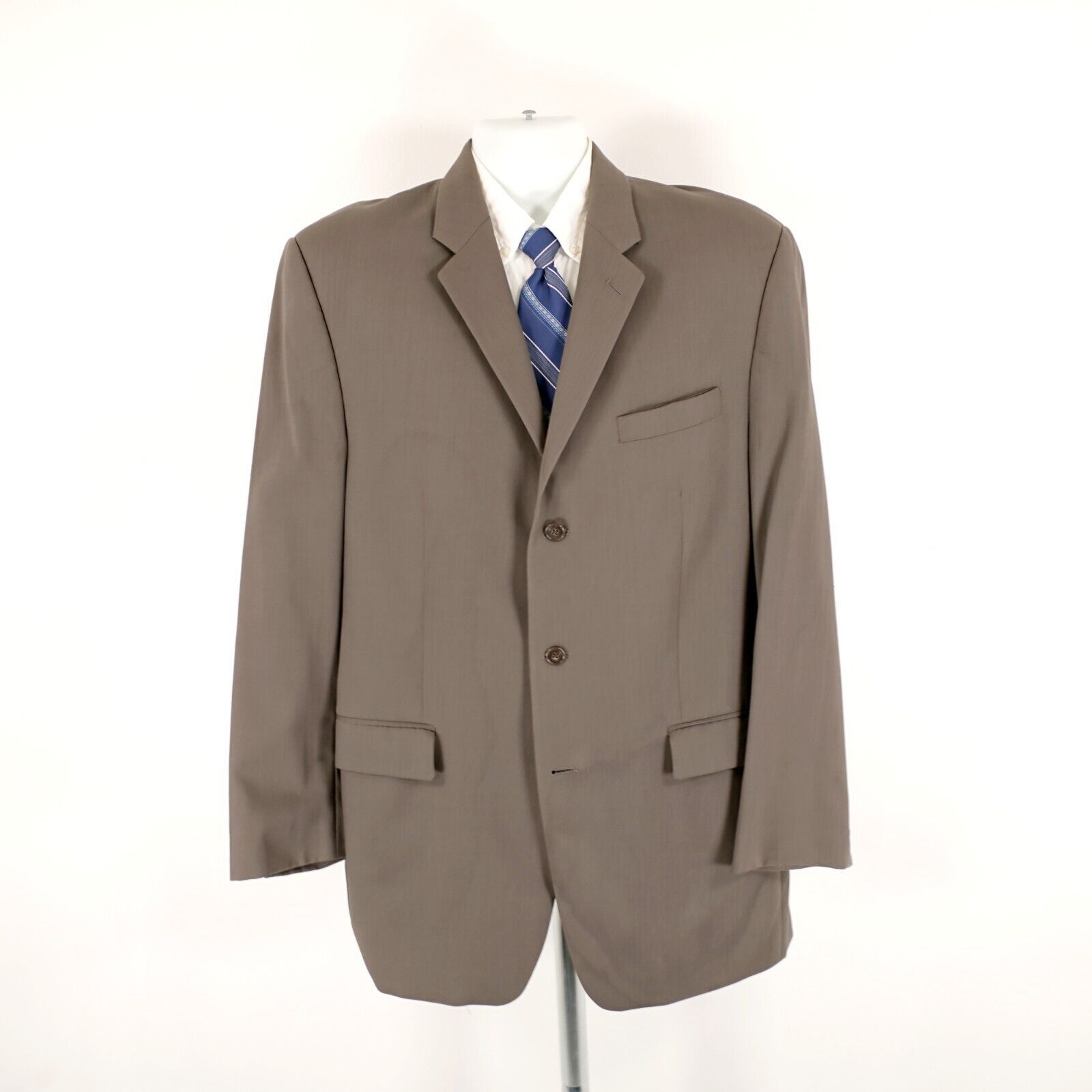Calvin Klein Calvin Klein Wool Beige Blazer 42L 3 Button Size 42L - 4 Thumbnail