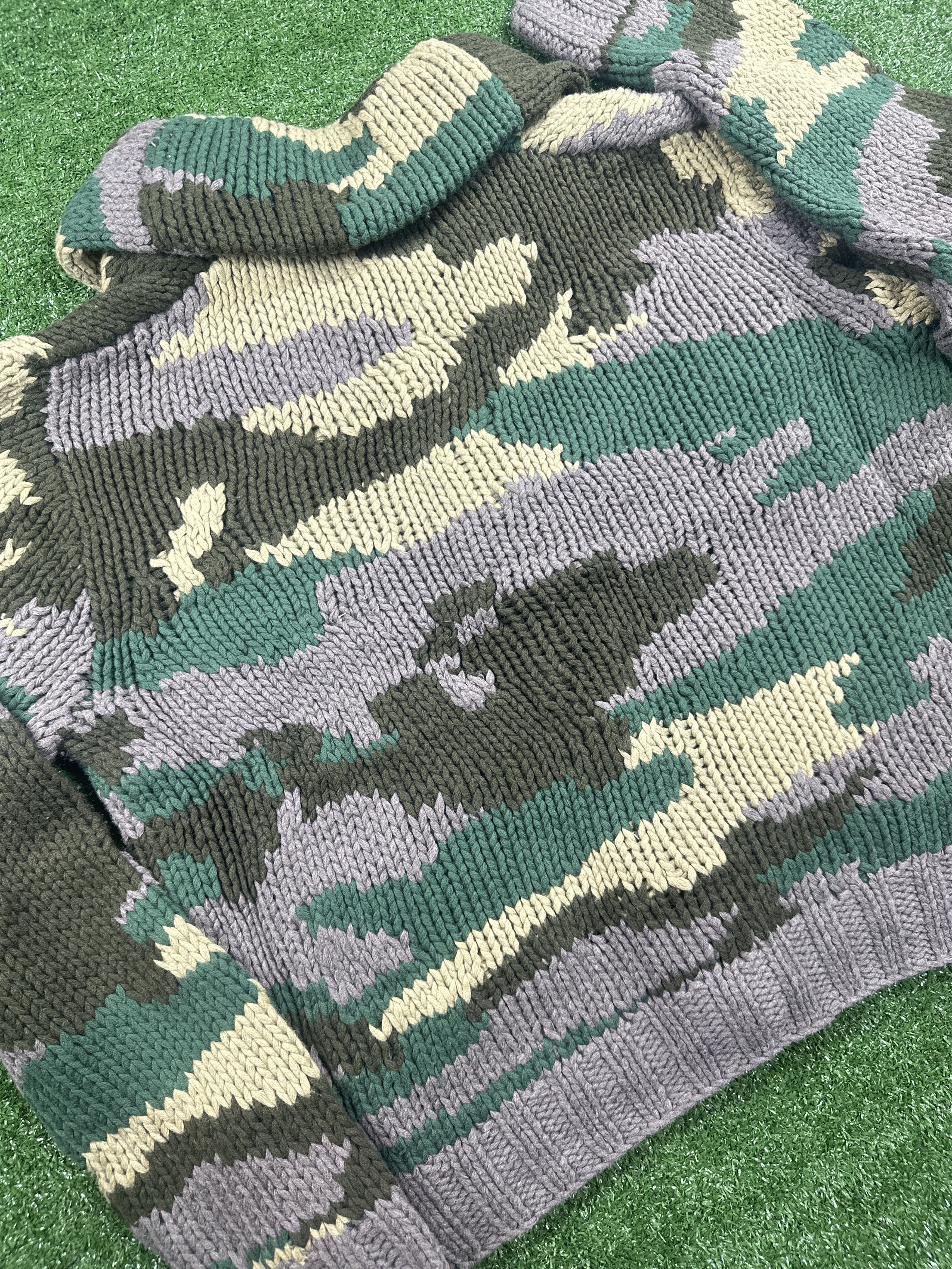 Rhude Rhude Heavyweight Knit Men's Camo Cardigan - Size Small Size US S / EU 44-46 / 1 - 5 Thumbnail