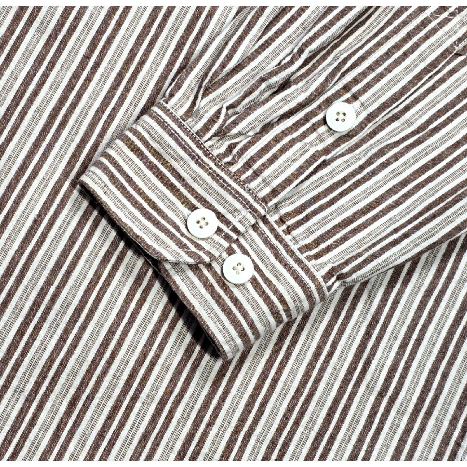 Duluth Trading Company Duluth Trading Co Men's Shirt Striped Brown Button Up Work Shirt Cotton Size XXL Size US XXL / EU 58 / 5 - 4 Thumbnail