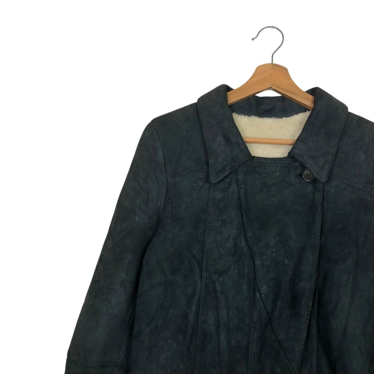 Loewe 🔥VINTAGE LONG LEATHER JACKET LOEWE BLANKET FUR LINING Size XS / US 0-2 / IT 36-38 - 9 Thumbnail
