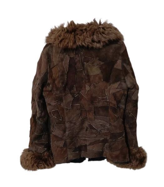 Isamu Katayama Backlash Sheepskin PATCHWORK Skin FAUX FUR Leather Jacket Size L / US 10 / IT 46 - 3 Thumbnail