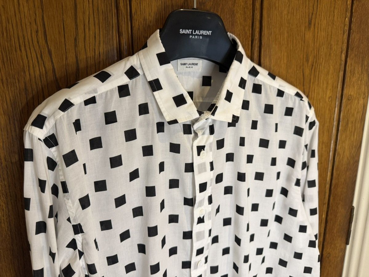Saint Laurent Paris SS13 Saint Laurent square polka dot white shirt Hedi Slimane Size US M / EU 48-50 / 2 - 11 Thumbnail
