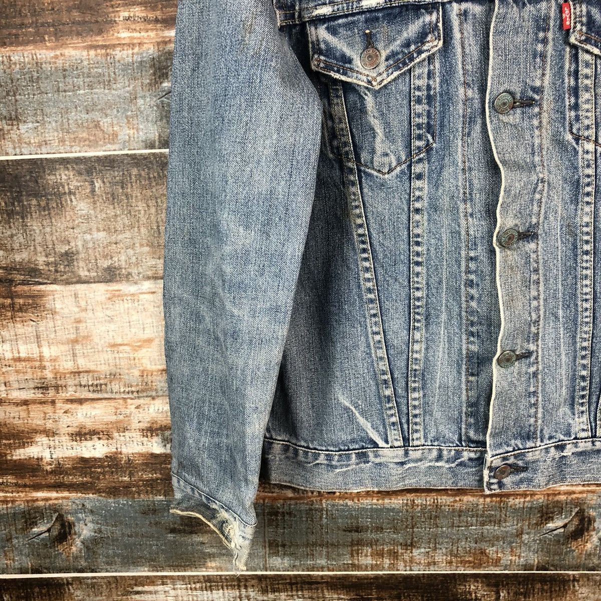 Levi's Levis ripped distressed vintage Blue Denim Jacket #A1523 Size US M / EU 48-50 / 2 - 7 Thumbnail