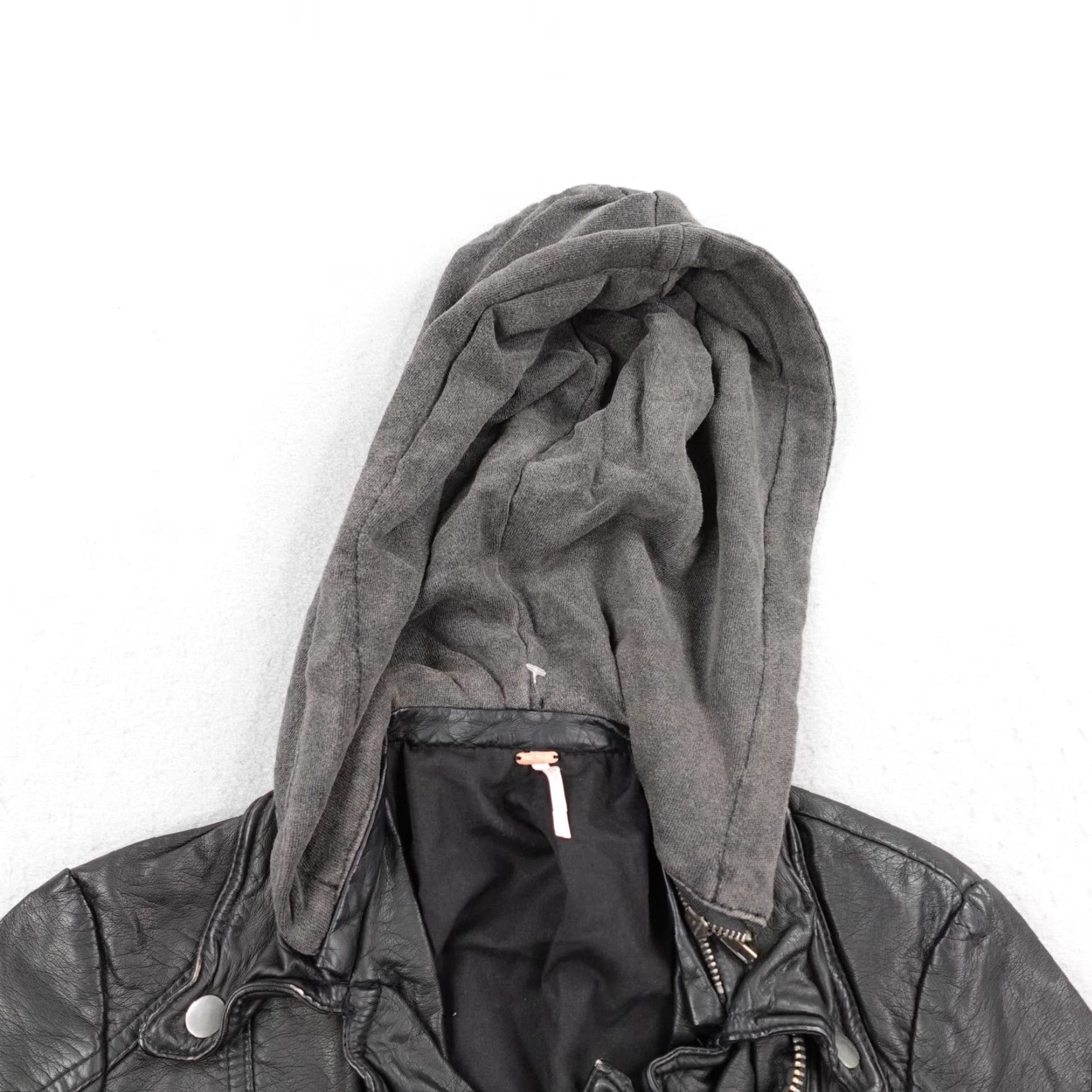 Free People Free People Jacket Womens 0 Black Vegan Leather Moto Zip Hooded Crop Biker Coat Size XS / US 0-2 / IT 36-38 - 2 Thumbnail