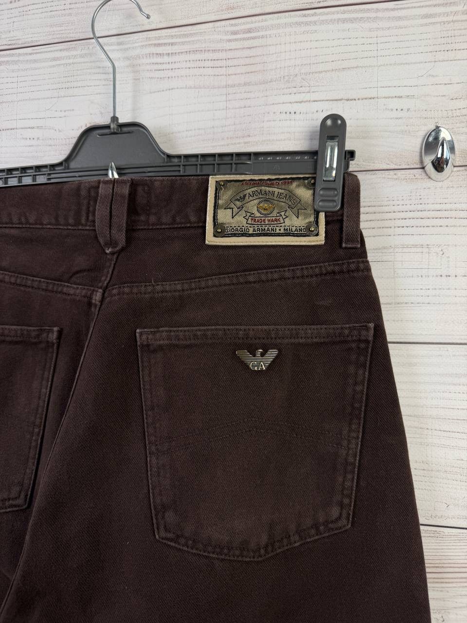 Armani ARMANI Pants Trousers Vintage Jeans Brown 90s Size US 31 - 13 Thumbnail