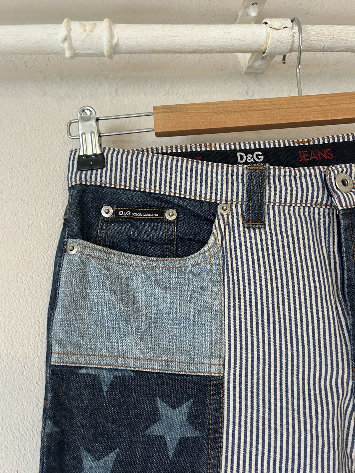 Dolce & Gabbana D&G Dolce & Gabbana Patchwork Star and Stripe Jeans Size US 30 / EU 46 - 3 Thumbnail