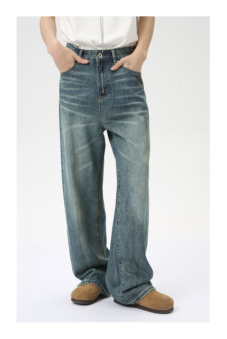 Japanese Brand × Jean Vintage washed dirty straight jeans Size US 32 / EU 48 - 1 Thumbnail