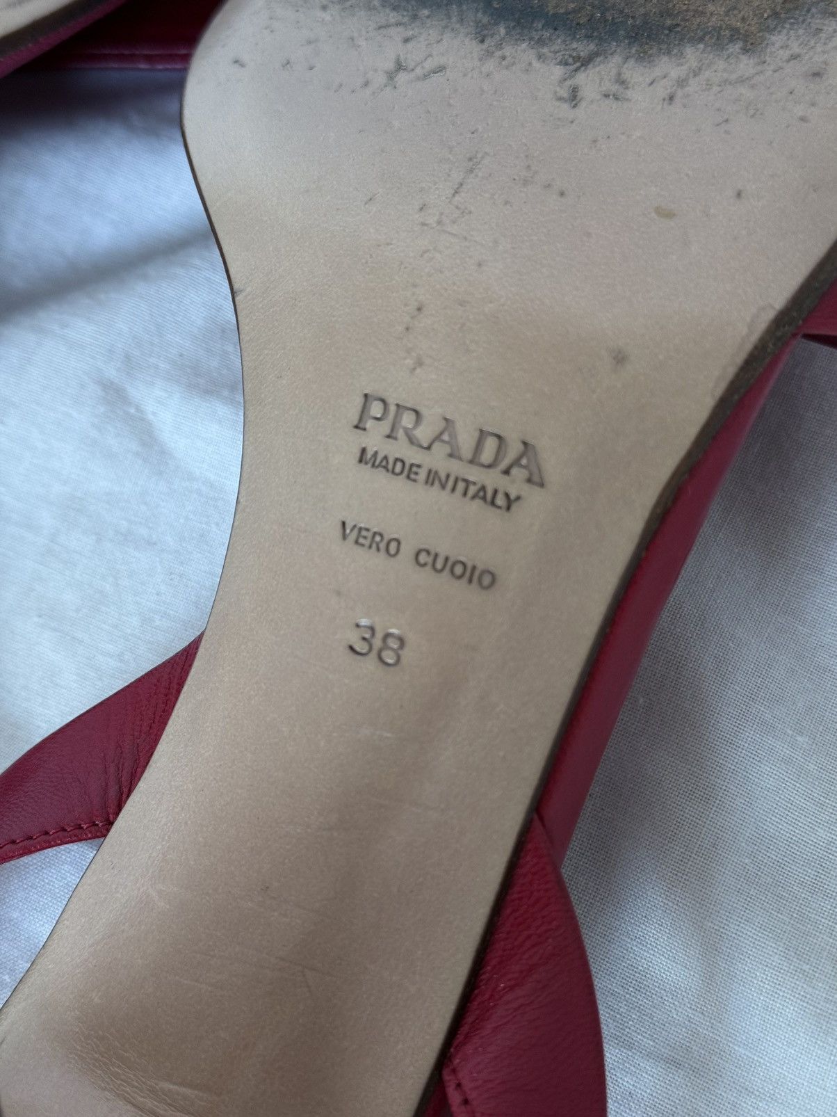 Prada Prada Vintage Red Leather Sandals Heels Size US 8 / IT 38 - 11 Thumbnail