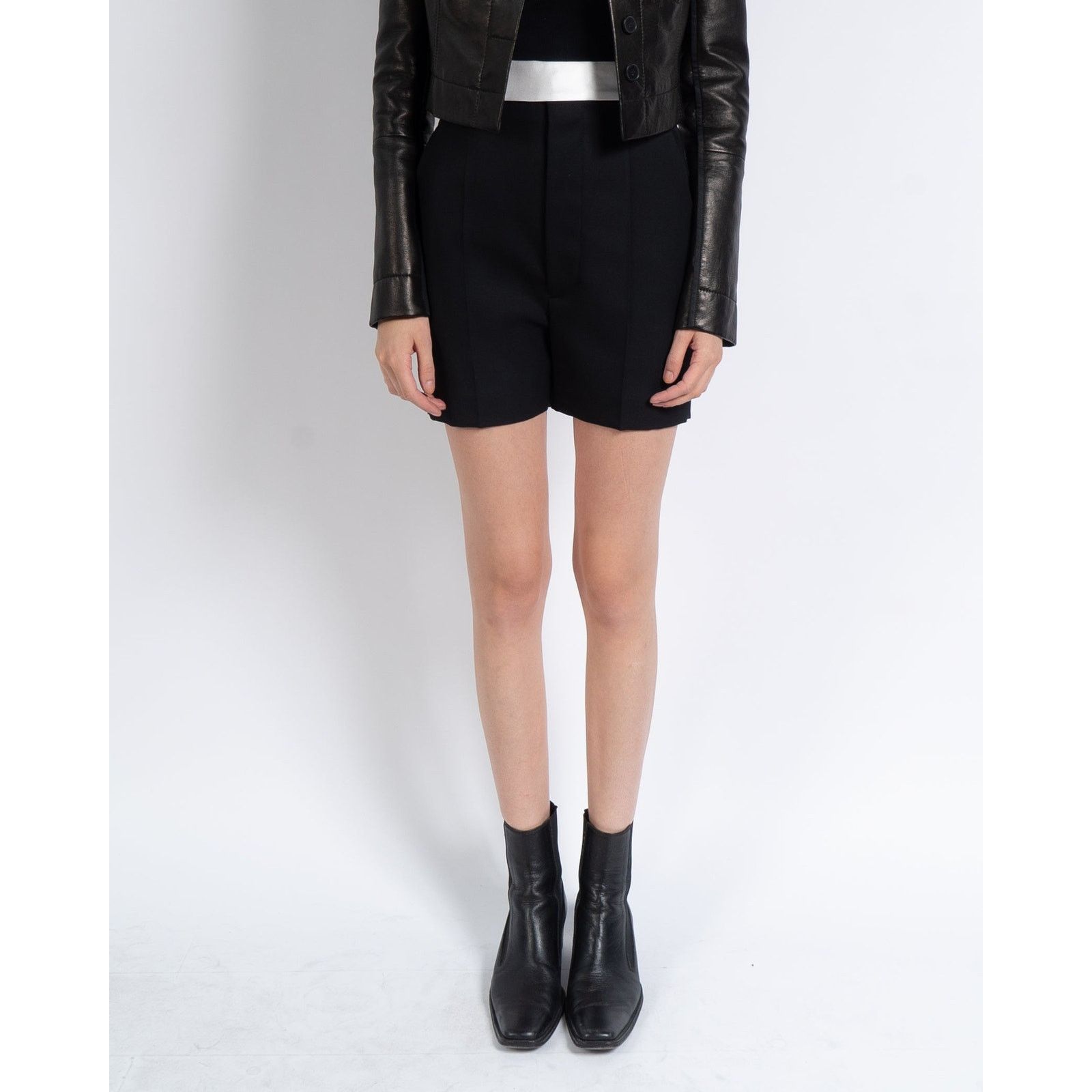 Haider Ackermann SS20 Black Shorts with White Taroni Waist Size 26" / US 2 / IT 38 - 1 Thumbnail