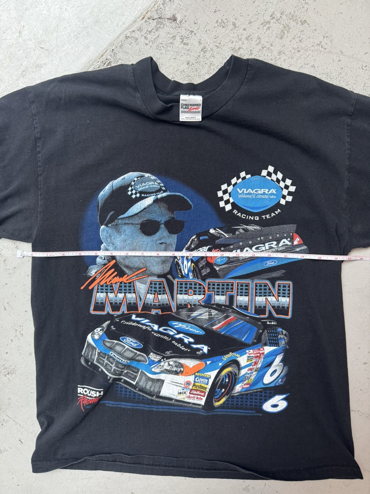 NASCAR VIAGRA Mark Martin #6 NASCAR Racing Tee Double Sided Size US L / EU 52-54 / 3 - 4 Thumbnail
