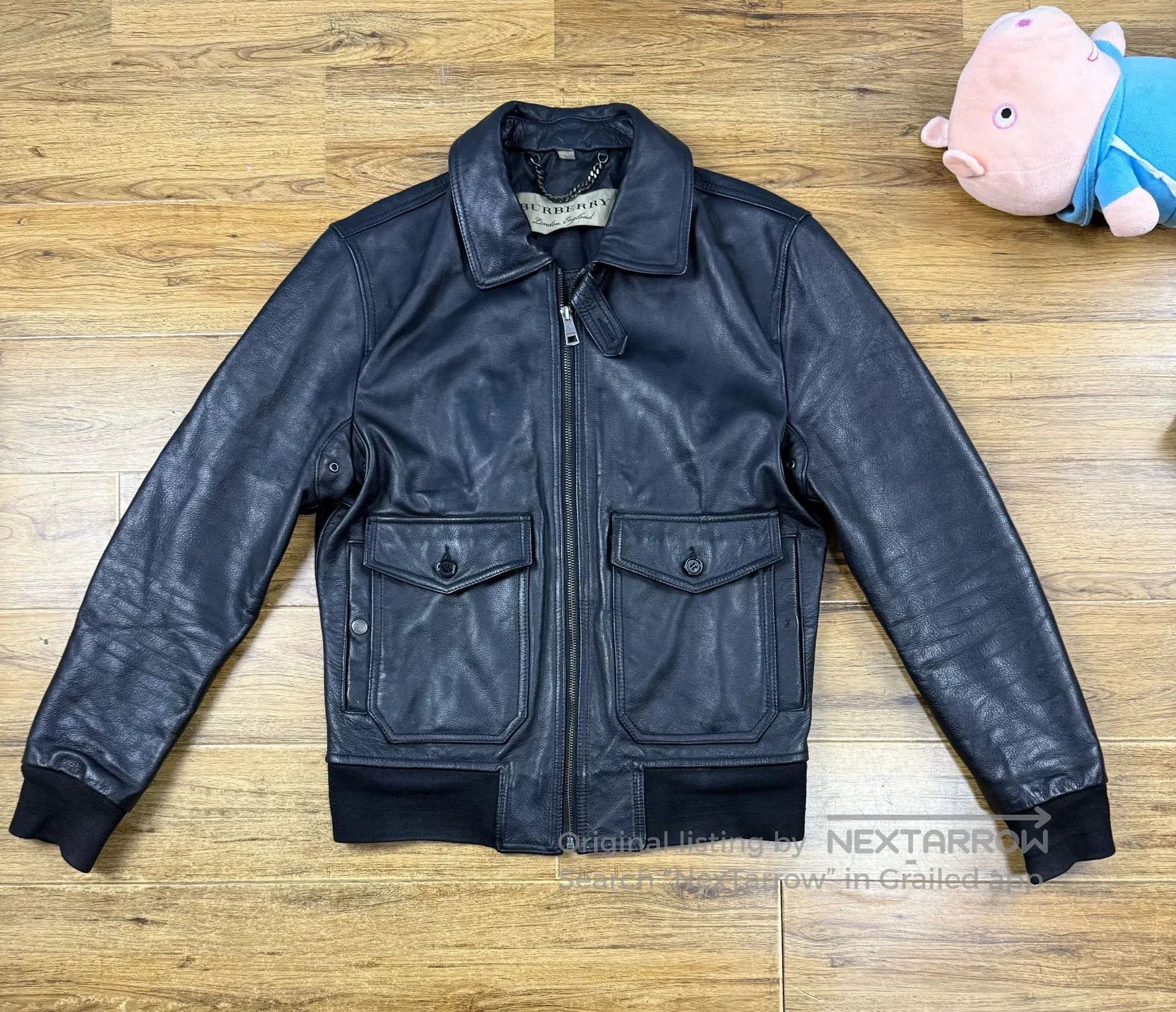 Burberry Burberry Men's Black Leather Flight Jacket. Size US S / EU 44-46 / 1 - 1 Thumbnail
