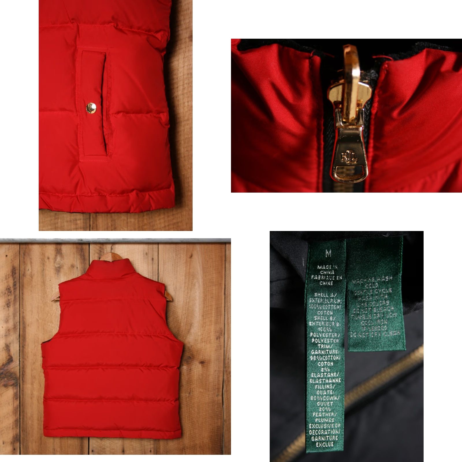 Ralph Lauren VINTAGE Lauren Ralph Lauren LRL Equestrian Reversible Down Puffer Vest Black Red Sz M Women Vest Down Reversible Puffer Women's M Size M / US 6-8 / IT 42-44 - 8 Thumbnail