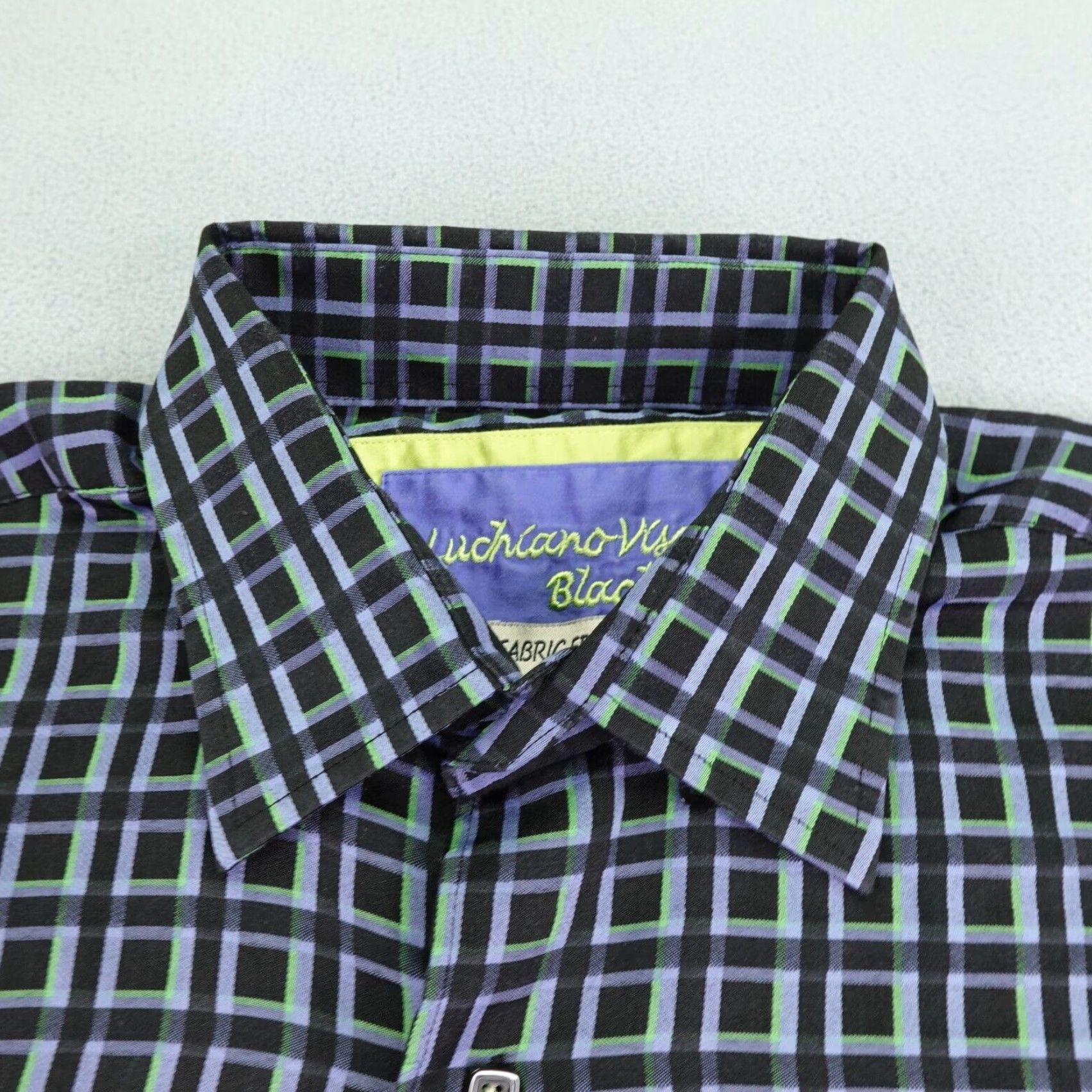 Luchiano Visconti VINTAGE Luchiano Visconti Plaid Button Up Shirt Men Large Black Regular Fit Long Sleeve Size US L / EU 52-54 / 3 - 2 Thumbnail