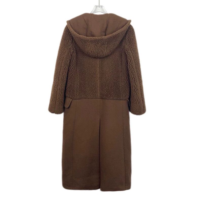 Max Mara Max Mara Dark coffee teddy wool patchwork coat Size XS / US 0-2 / IT 36-38 - 2 Thumbnail