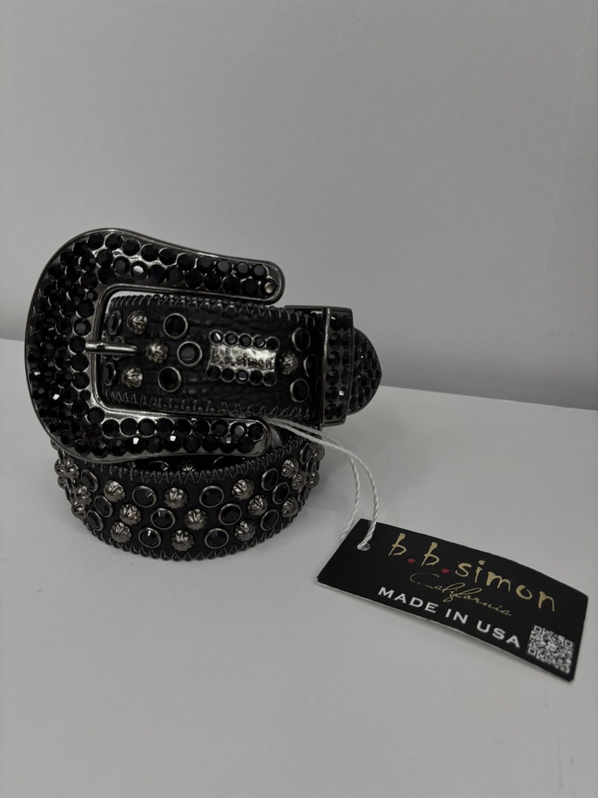 B.B. Simon BB Simon Belt 2617 Lavasan Black Jet 100% Authentic Size 34 Size 34 - 1 Thumbnail