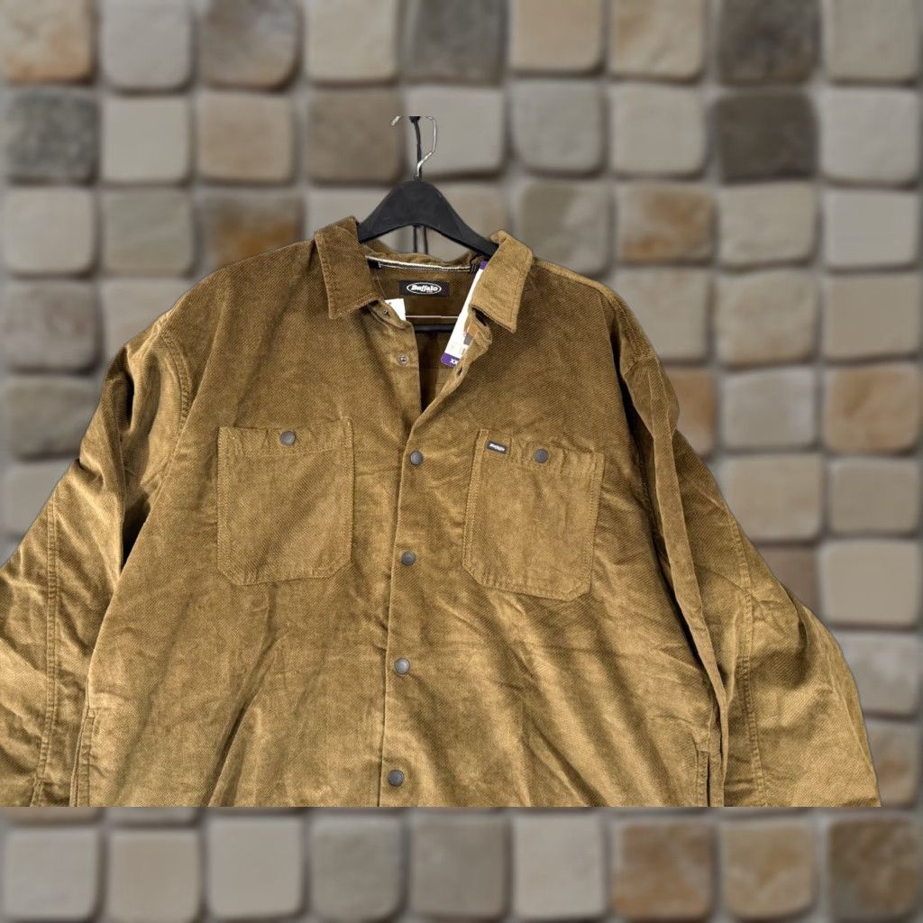 Vintage VINTAGE Buffalo Shirt Jacket Mens 2XL Brown Corduroy Snap Front Pockets Stretch NWT Size US XXL / EU 58 / 5 - 1 Thumbnail