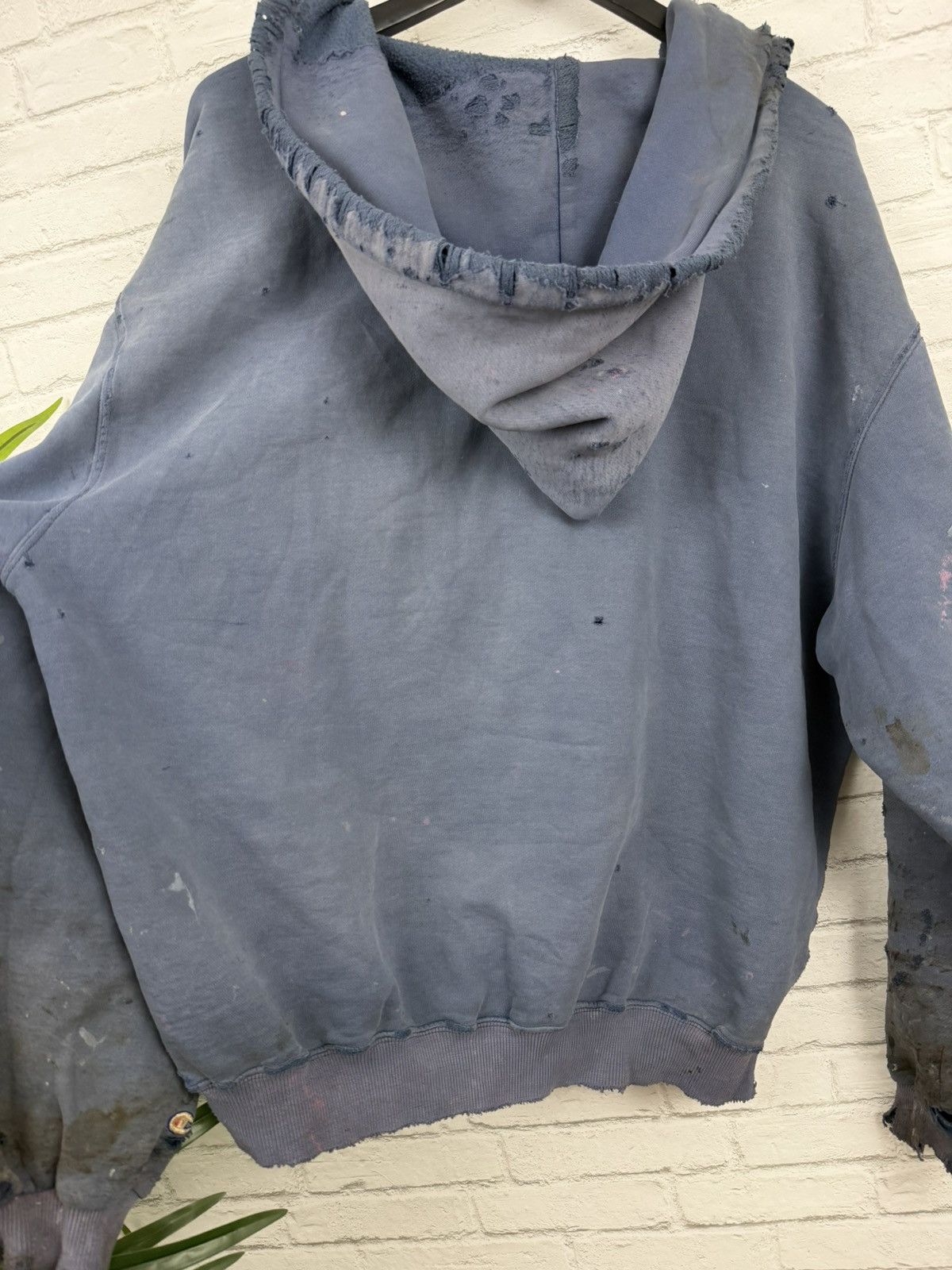 Champion (XL) APOCALYPTIC THRASHED OUT Faded Blue Champion Hoodie Size US XL / EU 56 / 4 - 22 Thumbnail