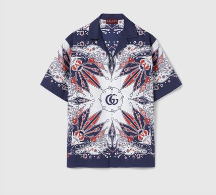 Gucci o1loc1c1225 787257 Double G Bandana Print Cotton Shirt Size US L / EU 52-54 / 3 - 1 Thumbnail