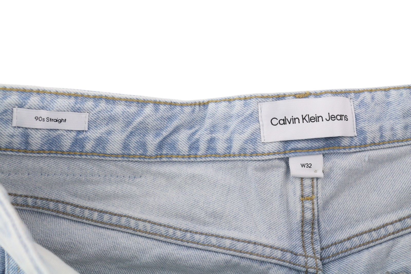 Calvin Klein 90S STRAIGHT W32 Light Blue Washed Zipper Denim 85300 Size US 32 / EU 48 - 6 Thumbnail