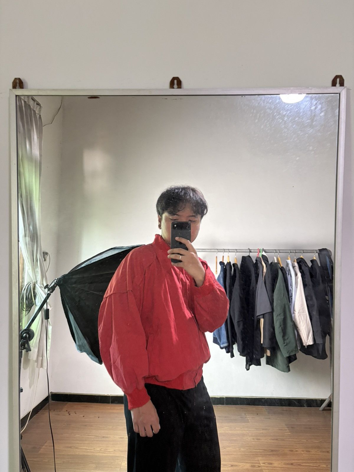 Issey Miyake FREE TAX! 80’s Issey Miyake Sport Red Bomber Jacket Size US M / EU 48-50 / 2 - 11 Thumbnail