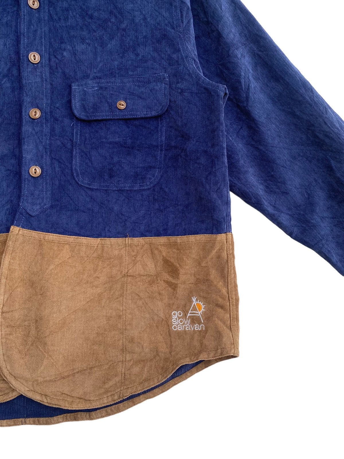 go slow caravan Go Slow Caravan indigo blue workwear shirts button up size 3 Size US L / EU 52-54 / 3 - 2 Thumbnail
