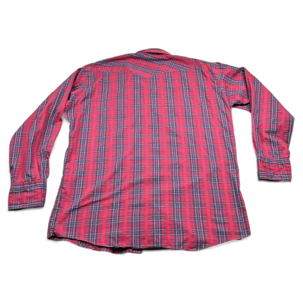 Imperial VINTAGE Key Imperial Western Shirt XL Adult Red Plaid 80s Cotton Blend Short Sleeve Button-Up Collared Snap Pockets USA Mens Size US XL / EU 56 / 4 - 3 Thumbnail