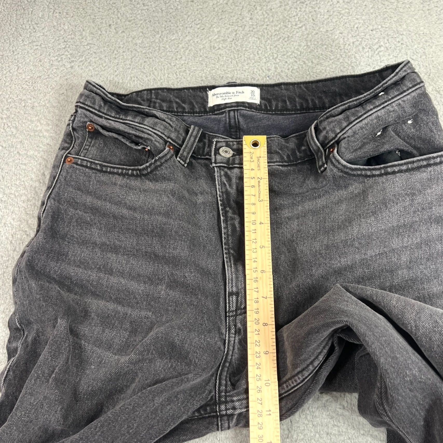 Abercrombie & Fitch VINTAGE Abercrombie & Fitch Jeans Womens 10 Black Denim 90s Relaxed High Rise Wide Leg Mens? Size 32" / US 10 / IT 46 - 4 Thumbnail