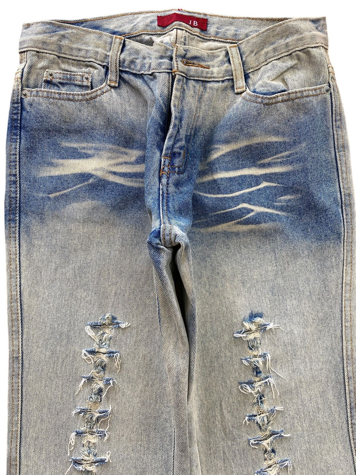 Japanese Brand JB Brenda Acid Wash Distressed Style Boot Cut Jeans Size US 28 / EU 44 - 2 Thumbnail