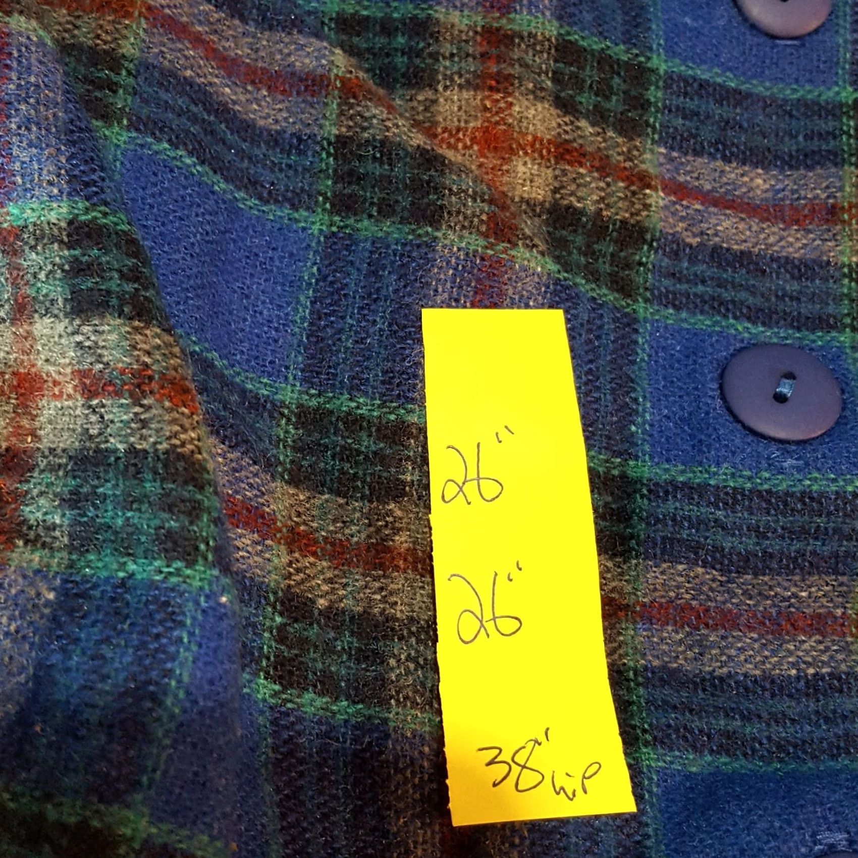 Etro VINTAGE Plaid Button Front A-Line Women's Size 9 Midi Skirt Blue Wool Polyester Regular 80s 90s Retro Knee Womens Size 30" / US 8 / IT 44 - 6 Thumbnail