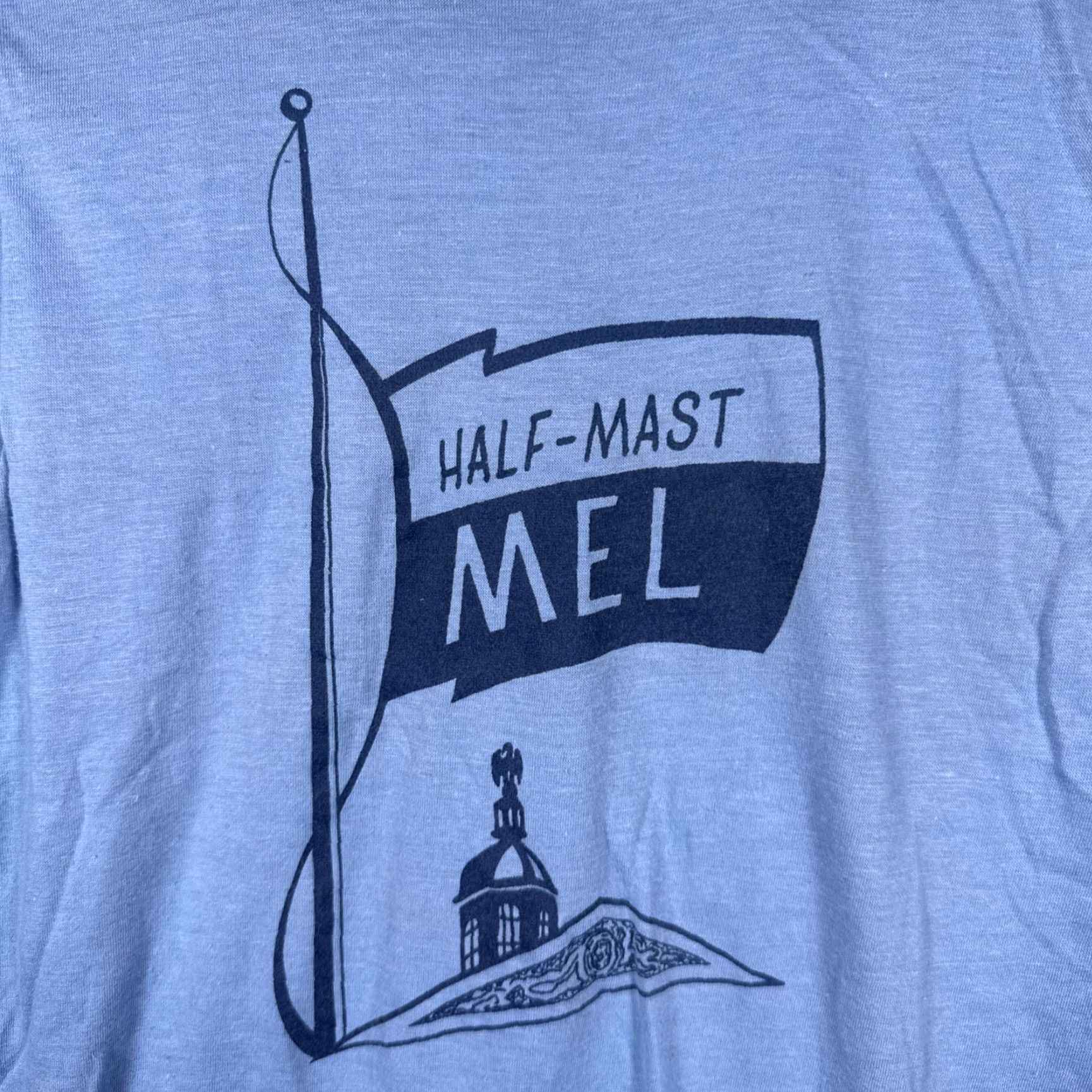 Vintage VINTAGE Half Mast ME Graphic T-Shirt Mens L USA STITCH Size US L / EU 52-54 / 3 - 2 Thumbnail
