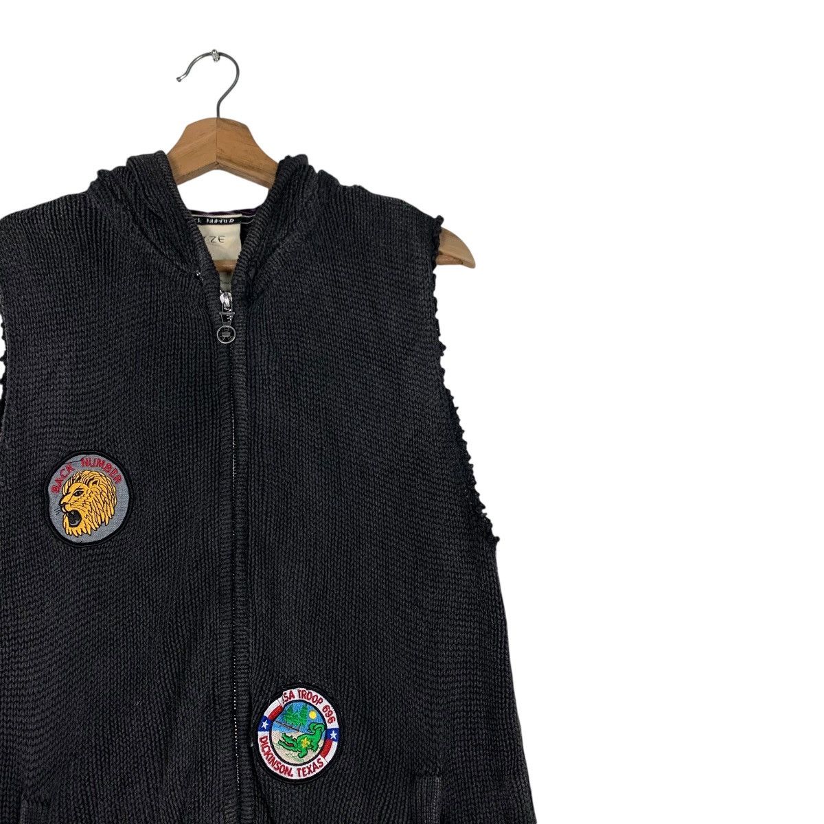 Japanese Brand BACK NUMBER Sleeveless Zipper Hoodies Vest #1227-C55 Size US M / EU 48-50 / 2 - 5 Thumbnail