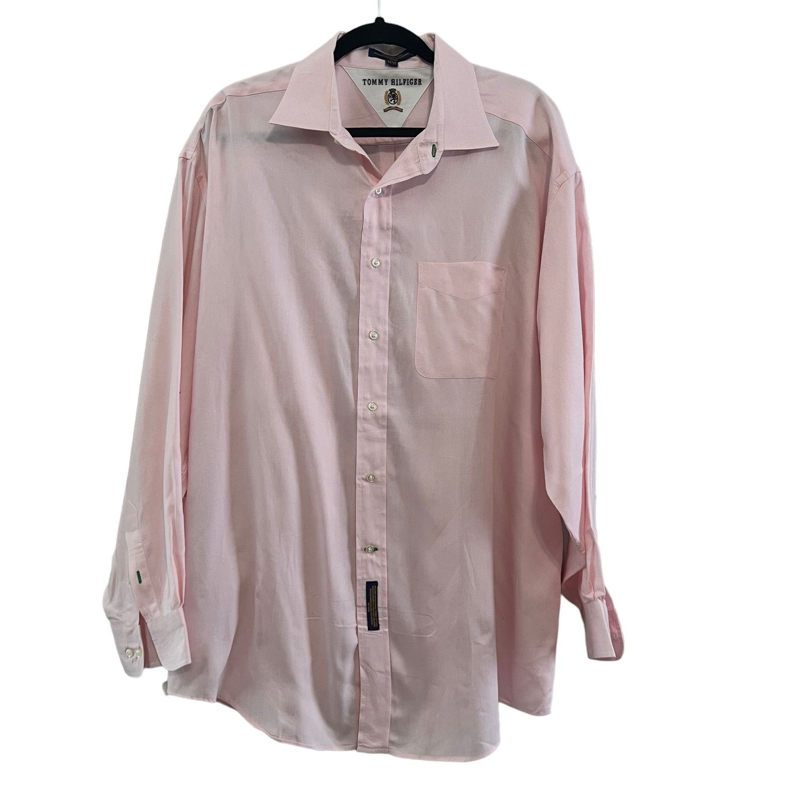 Tommy Hilfiger Vintage Tommy Hilfiger Pink Button Down Shirt 17.5/34-35 Size US XL / EU 56 / 4 - 1 Thumbnail