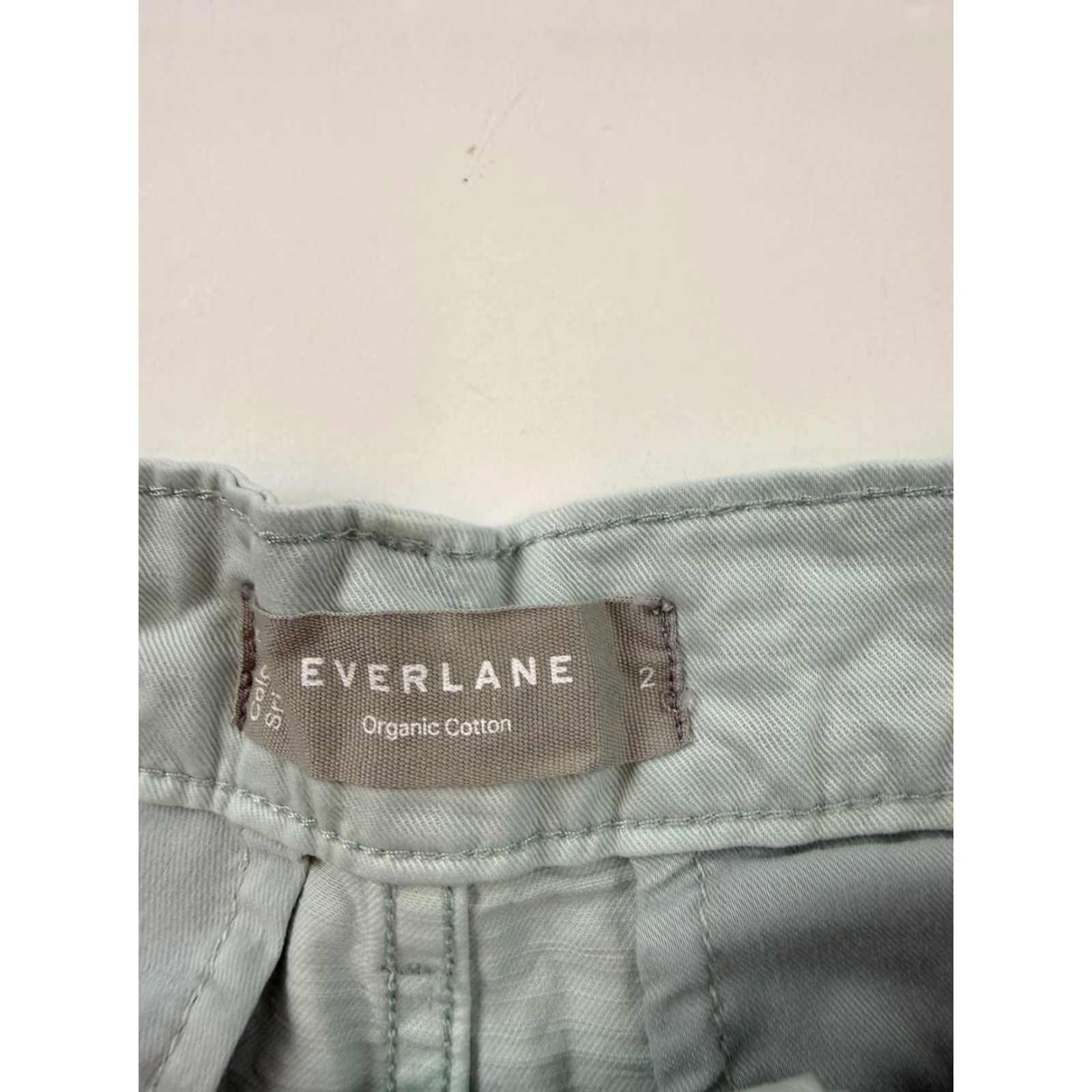 Everlane Everlane Shorts Womens 2 Green Organic Cotton Linen A-Line Knee Length Pockets Size 26" / US 2 / IT 38 - 3 Thumbnail