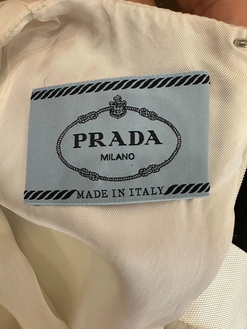 Prada Prada Logo triangle beige white vest dress 2501-Nextarrow Size XS / US 0-2 / IT 36-38 - 5 Thumbnail