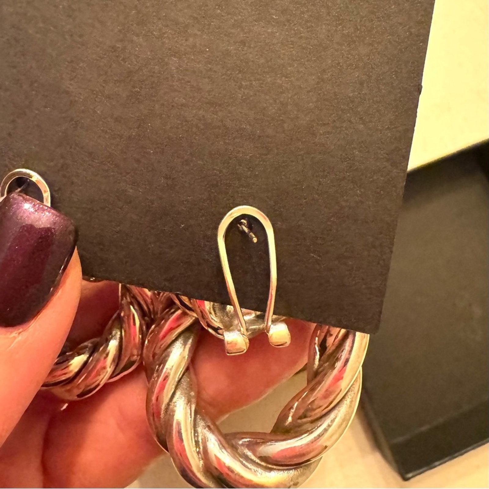 Other E&L Silver electroform Twisted Hoop Earrings Size ONE SIZE - 8 Thumbnail