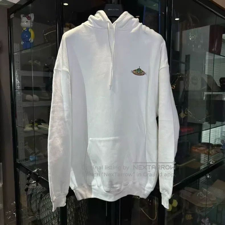 Balenciaga Balenciaga Eiffel Tower Logo White Hoodie Size US S / EU 44-46 / 1 - 1 Thumbnail