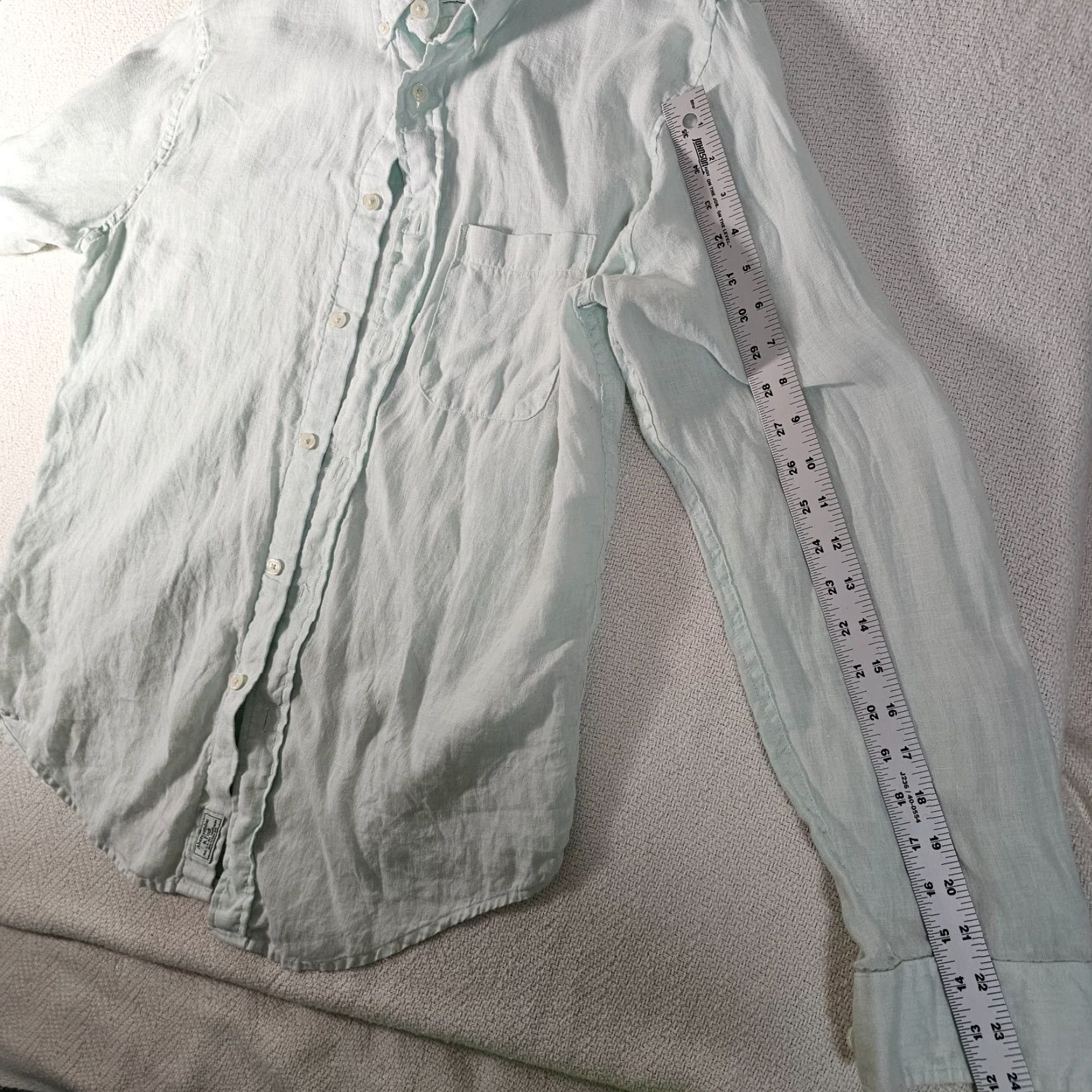 Abercrombie & Fitch Abercrombie & Fitch Button-Up Shirt Men M Green Long Sleeve Linen Adults Size US M / EU 48-50 / 2 - 6 Thumbnail
