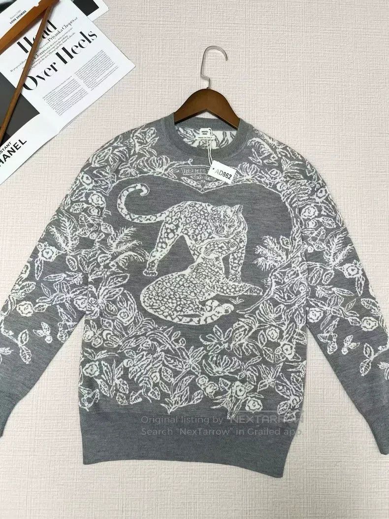 Hermes Hermes Patterned Logo Knit Sweater Size XXS / US 00 / IT 34 - 2 Thumbnail