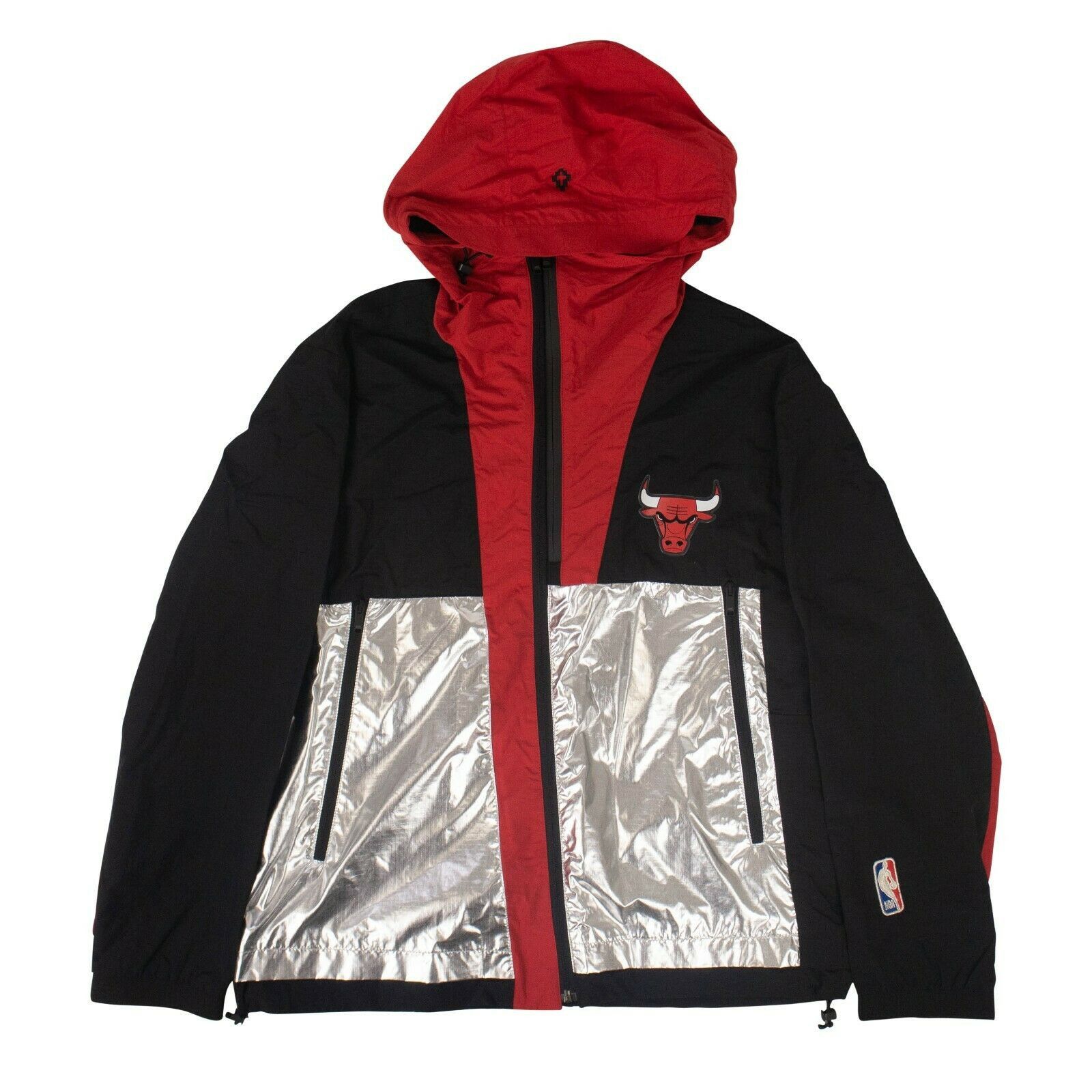 image of Marcelo Burlon x NBA Black Bulls Windbreaker Jacket Size S, Men's