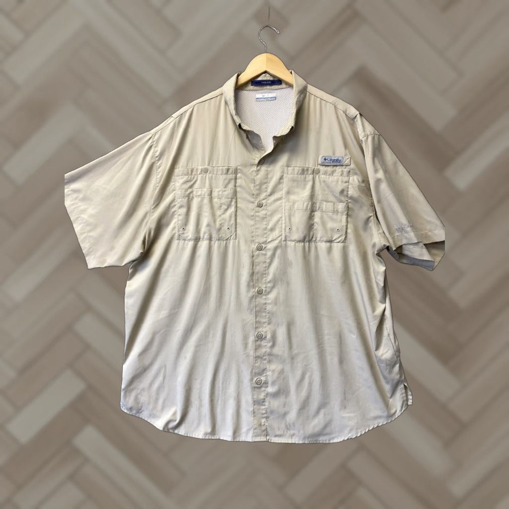 Vintage Columbia Men's Red Short Sleeve Button-Up Shirt XXL - Lightweight, Breathable, Casual, Fishing, Regular Fit Size US XL / EU 56 / 4 - 1 Thumbnail