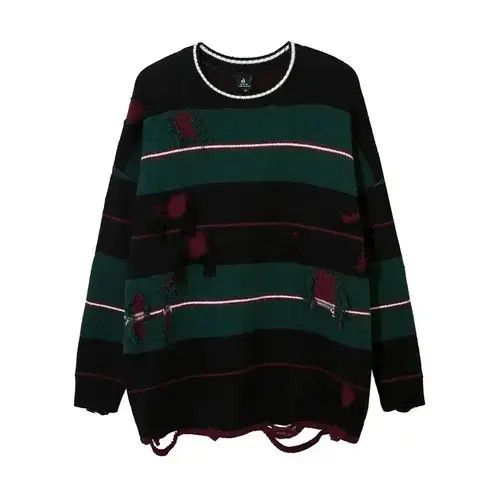 Japanese Brand Dark Ripped Knitted Sweater Autumn and Winter Harajuku Size M / US 6-8 / IT 42-44 - 3 Thumbnail