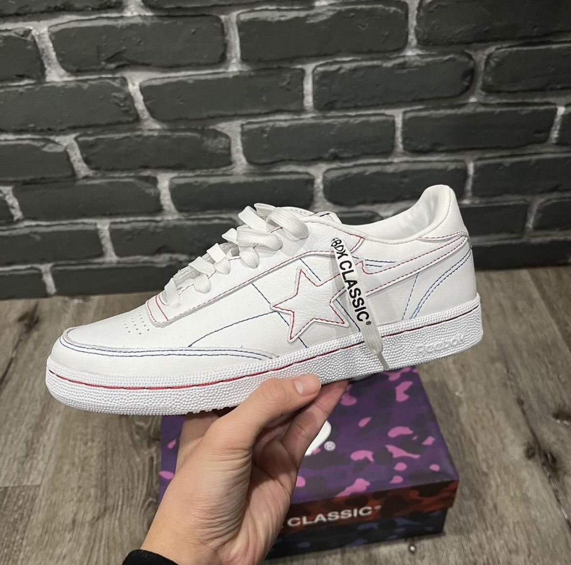 Bape × Reebok Reebok BAPE x Club C 85 ‘White’ (2022) Size US 6.5 / EU 39-40 - 2 Thumbnail