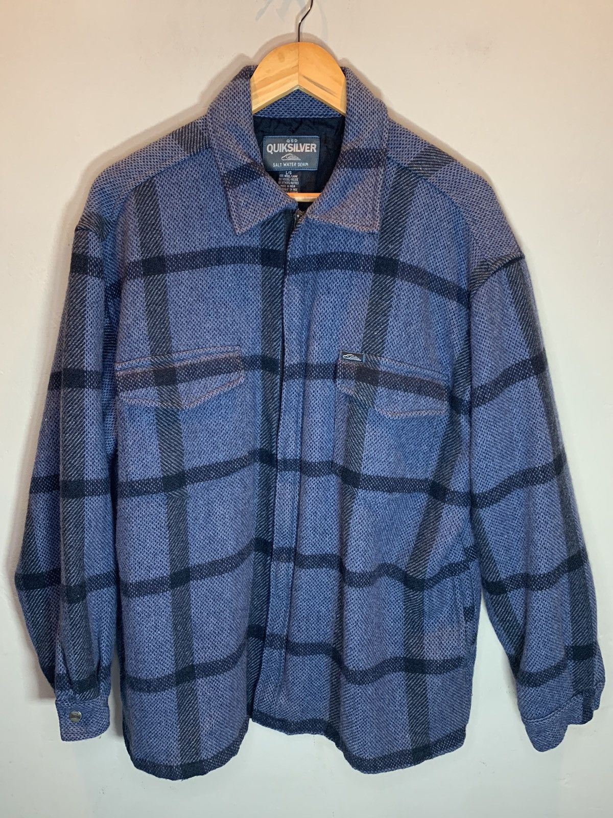 Quiksilver *RARE* Vintage 1990 Quiksilver QSD Plaid Wool Blend Zip Coat Size US L / EU 52-54 / 3 - 1 Thumbnail