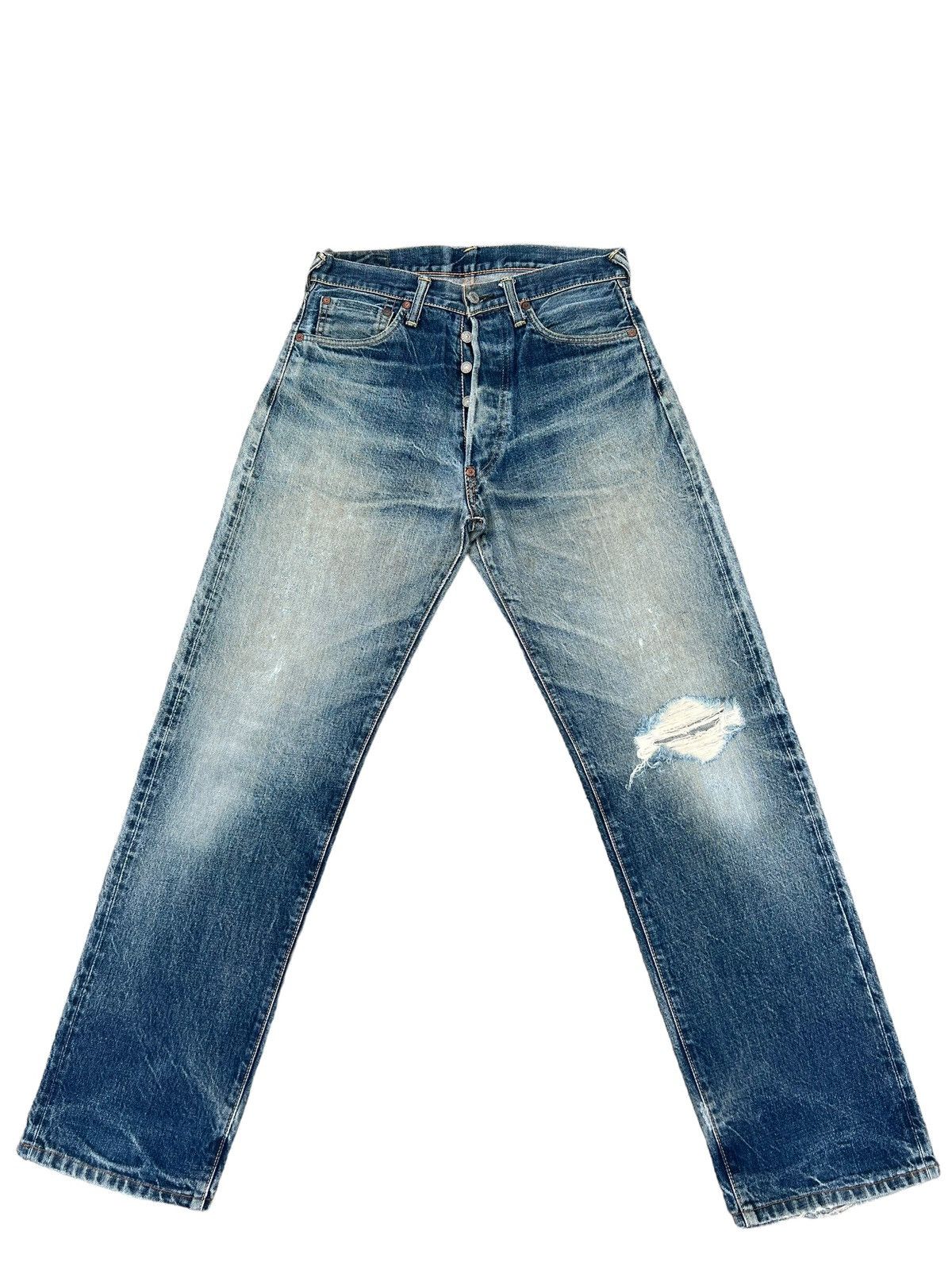 Evisu Vintage Evisu Japan Ripped Selvedge Denim Trashed Jeans Size US 30 / EU 46 - 2 Thumbnail