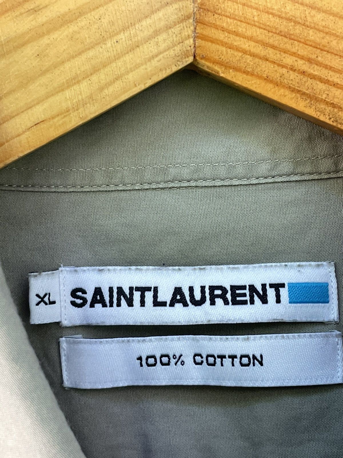 Saint Laurent Paris Saint Laurent Jeans Shirt Button Up Beige YVES RARE Size US XL / EU 56 / 4 - 10 Thumbnail