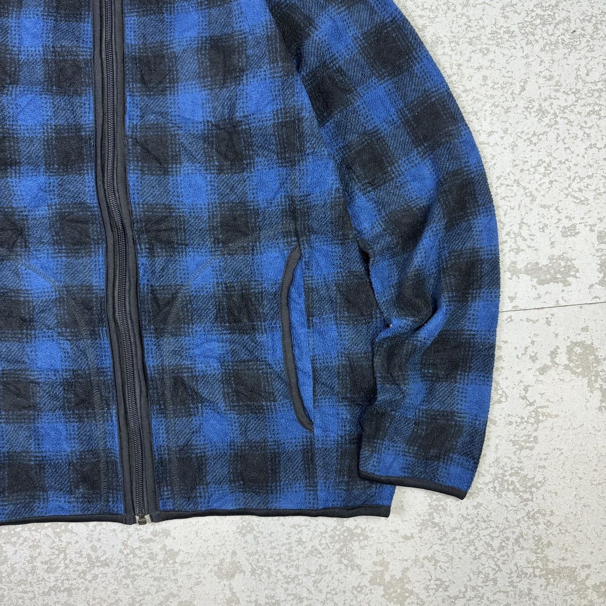 Japanese Brand × Uniqlo 💥Uniqlo Shadow Plaid Micro Fleece Jacket Size US L / EU 52-54 / 3 - 4 Thumbnail
