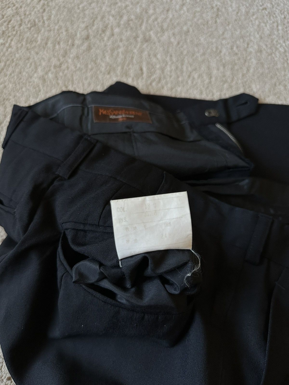 Yves Saint Laurent 1990s YSL Diffusion Homme Straight Leg Wool Pant Size US 27 - 13 Thumbnail